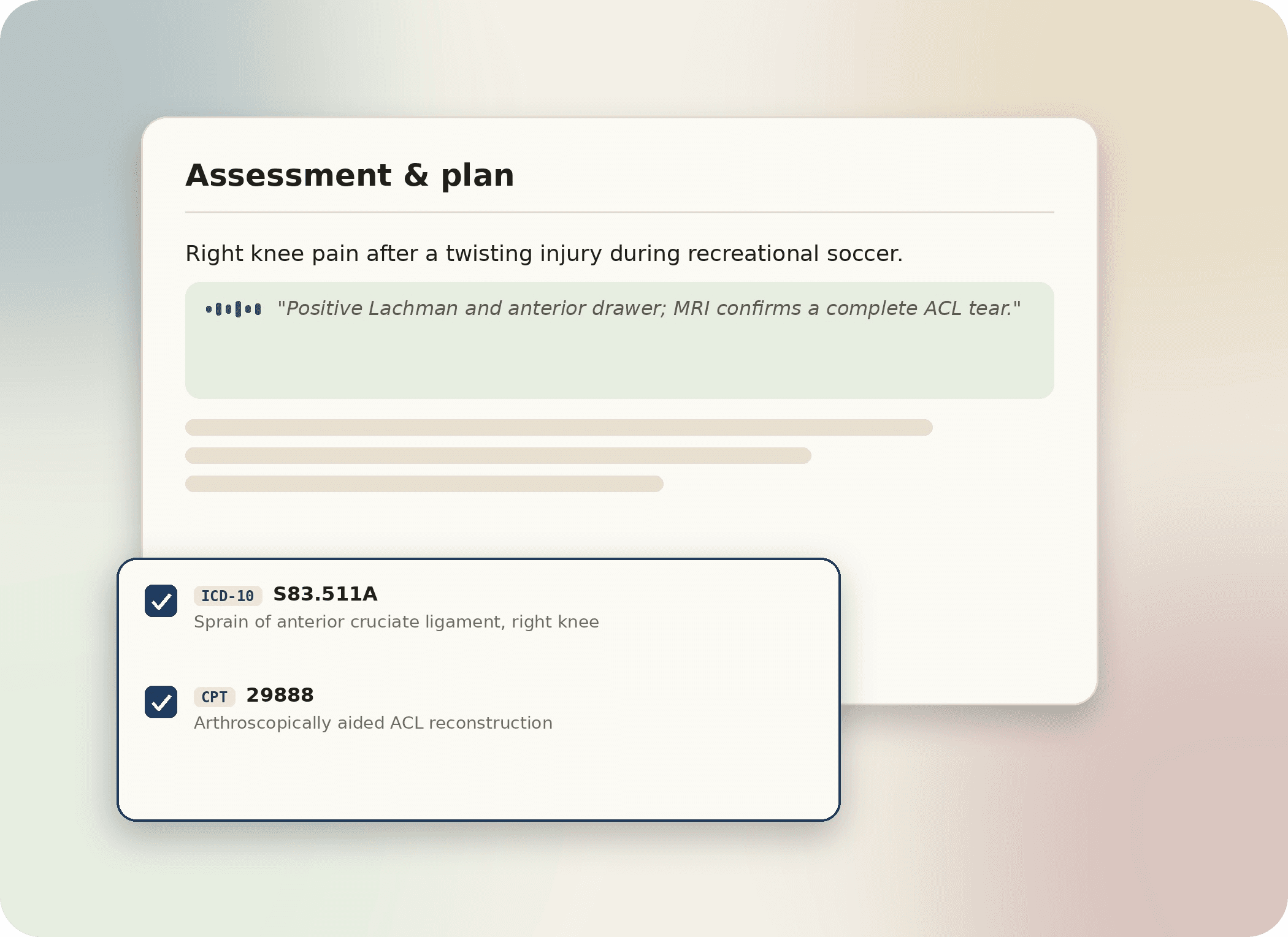 Basis suggesting ICD-10 and CPT codes from clinical documentation