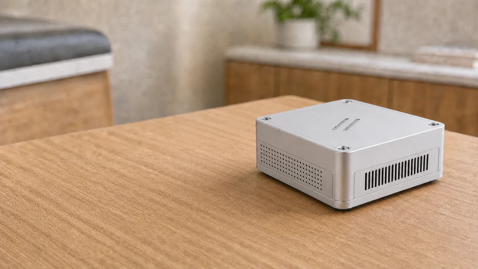 Basis local AI appliance on a desk in a medical office